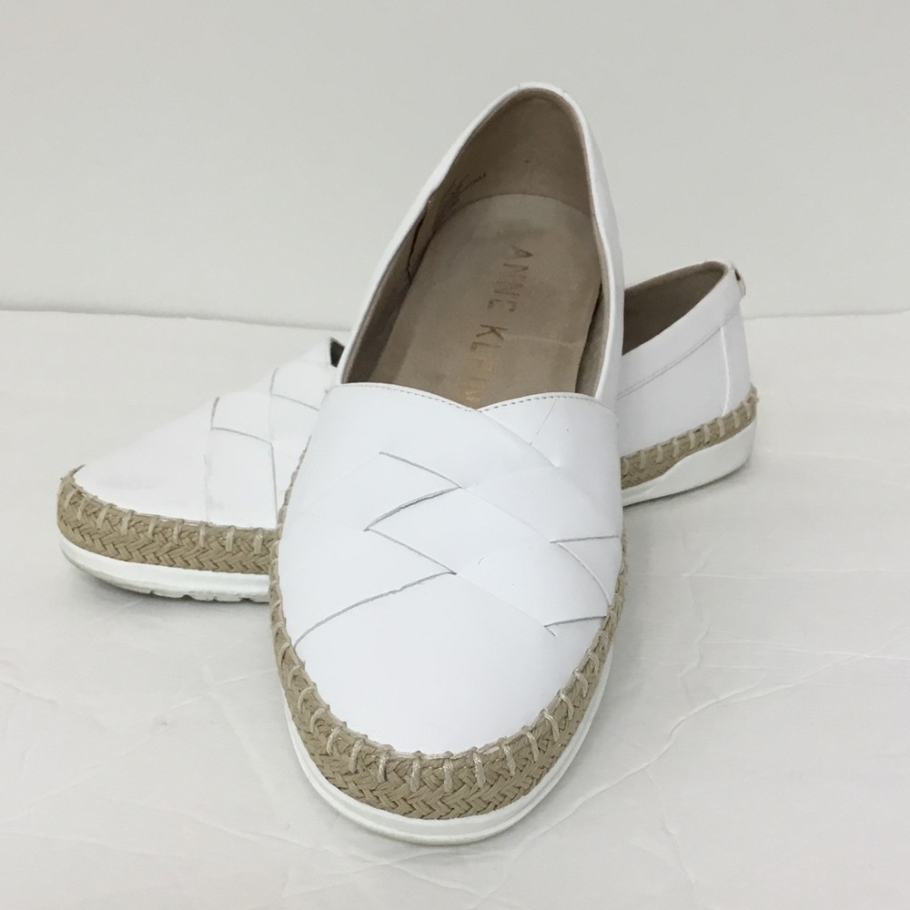Anne Klein White Slip-On Espadrille Flats size 8